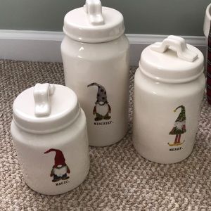 Set of 3 Rae Dunn Gnome canisters